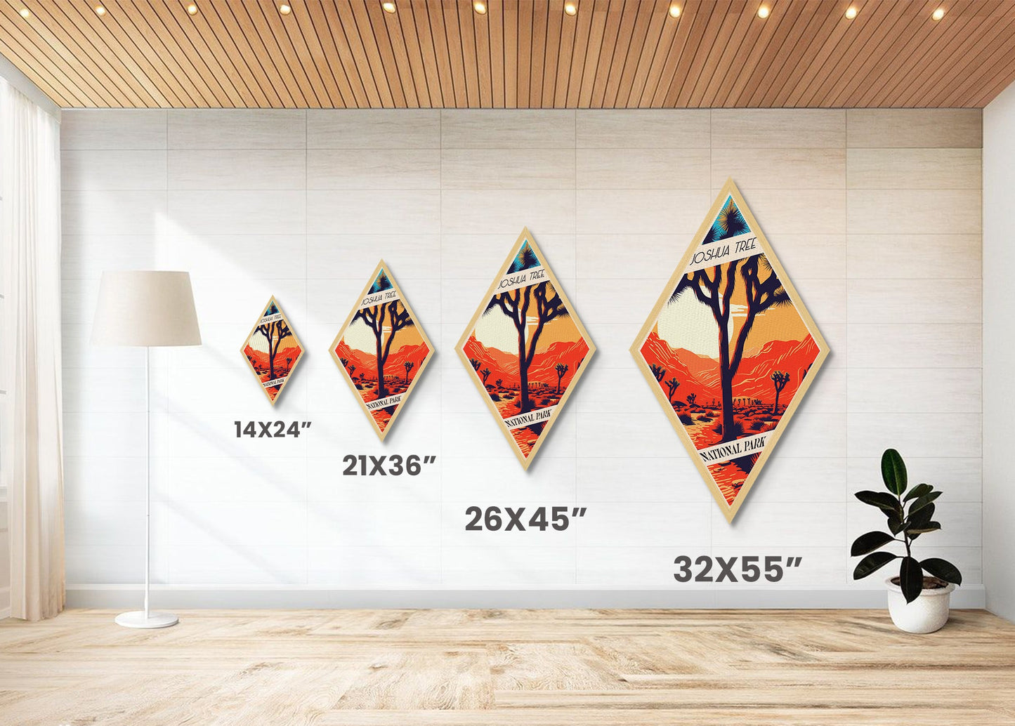 Retro Joshua Tree National Park Travel Print Wall Artwork Texture Print, Travel Decor Art, Midcentury Modern Decor California Travel Art