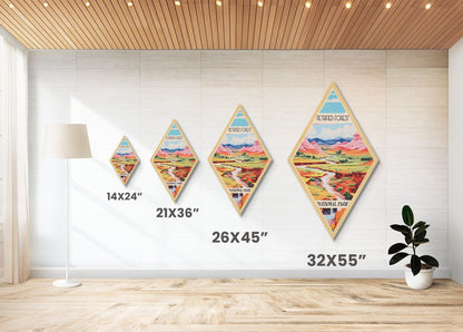 Petrified Forest National Park Adventure Print Canvas Texture Print, Travel Decor Art, Midcentury Modern Retro Decor Arizona Travel Art