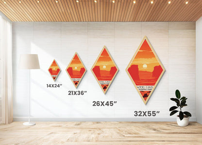 Wind Cave National Park Travel Poster Canvas Texture Print, Travel Decor Art, Midcentury Modern Retro Decor South Dakota Travel Art