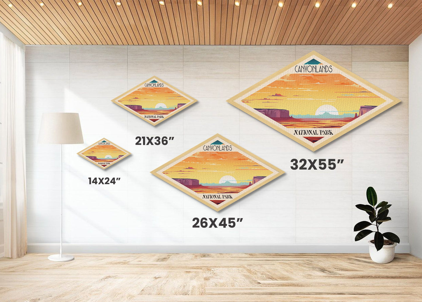 Retro-Reiseposter zum Canyonlands-Nationalpark, Leinwanddruck mit Struktur, Reisedeko, Midcentury-Modern-Deko, Utah-Reisekunst