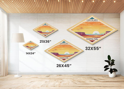 Retro-Reiseposter zum Canyonlands-Nationalpark, Leinwanddruck mit Struktur, Reisedeko, Midcentury-Modern-Deko, Utah-Reisekunst