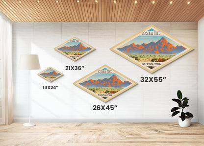 Retro Joshua Tree National Park Adventure Poster Artwork Canvas Texture Print, Travel Decor Art, Midcentury Modern Decor California Travel Art