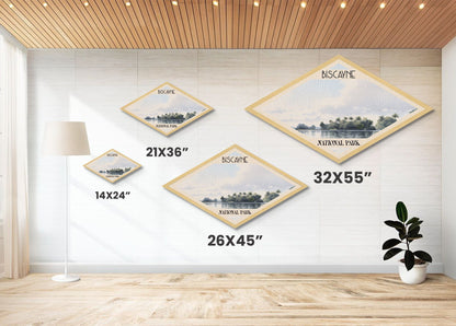 Biscayne National Park Diamond Shaped Travel Poster Canvas Art Print, Canvas Wall Art, Travel Gift, Florida Landscape