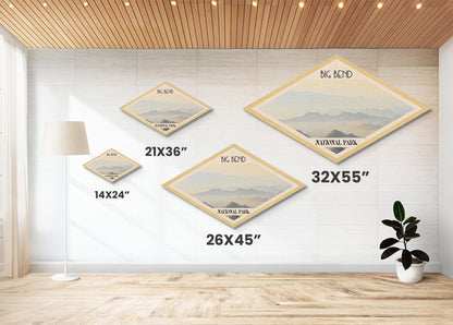 Big Bend National Park Diamond Shaped Travel Poster Canvas Art Print, Canvas Wall Art, Travel Gift, Texas Landscape