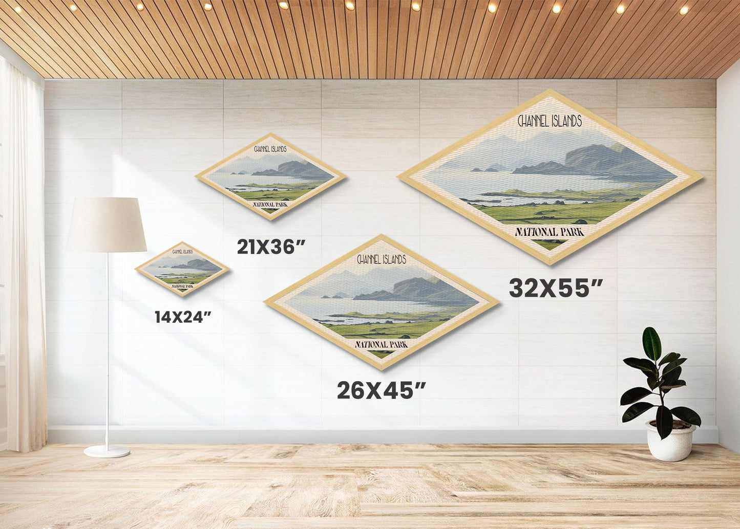 Retro Channel Islands National Park Adventure Poster Canvas Texture Print, Travel Decor, Midcentury Modern Decor California Landscape