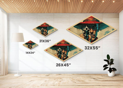 Western Gunman Gaze Diamond Shaped Canvas Embossed Print Pop Art Cowboy Portrait Bold Americana Wall Decor Man Cave Accent