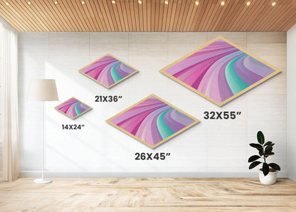 Dream Swirl Diamond Shaped Canvas Embossed Print soft pastel pink green abstract wall decor modern teen girl room unique aesthetic print