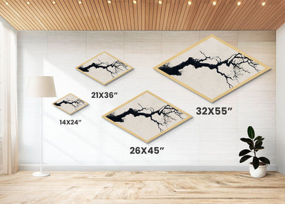Zen Branch Ink Diamond Shaped Canvas Textured Print Japanese Minimal Abstract Nature Wall Art Modern Decor Neutral Palette Home Gift