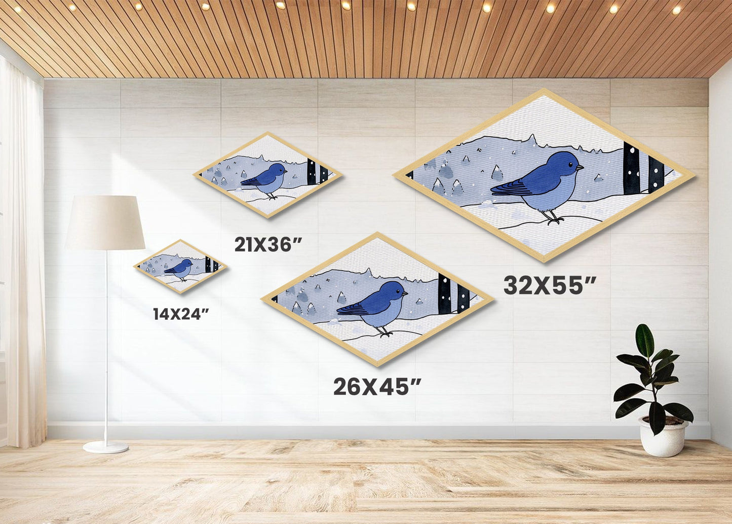 Bird Watercolor Painting Print, Canvas Texture Art Print, Bluebird Wall Art, Mother's Day, Birdwatcher Gift, Birdwatching Art