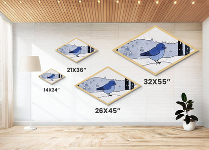 Bird Watercolor Painting Print, Canvas Texture Art Print, Bluebird Wall Art, Mother's Day, Birdwatcher Gift, Birdwatching Art