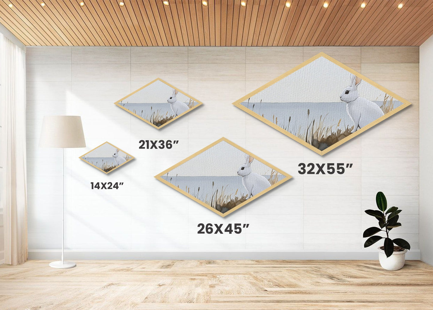 Small Owl Feather Print, Nature Watercolor Painting Wall Art, Diamond Shaped Canvas Texture Print, Whimsy Wall Art