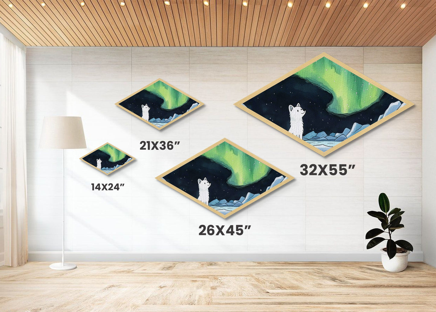 Wolves On The Beach, Framed Canvas Art Print, Coastal Decor