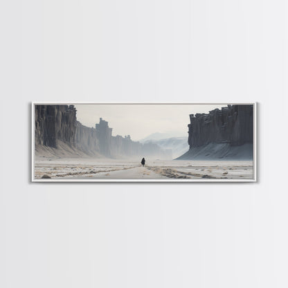 The Wanderer - Framed Canvas Print - Scifi Wall Art - Game Room Decor - Gamer Gift - Mancave Wall Art
