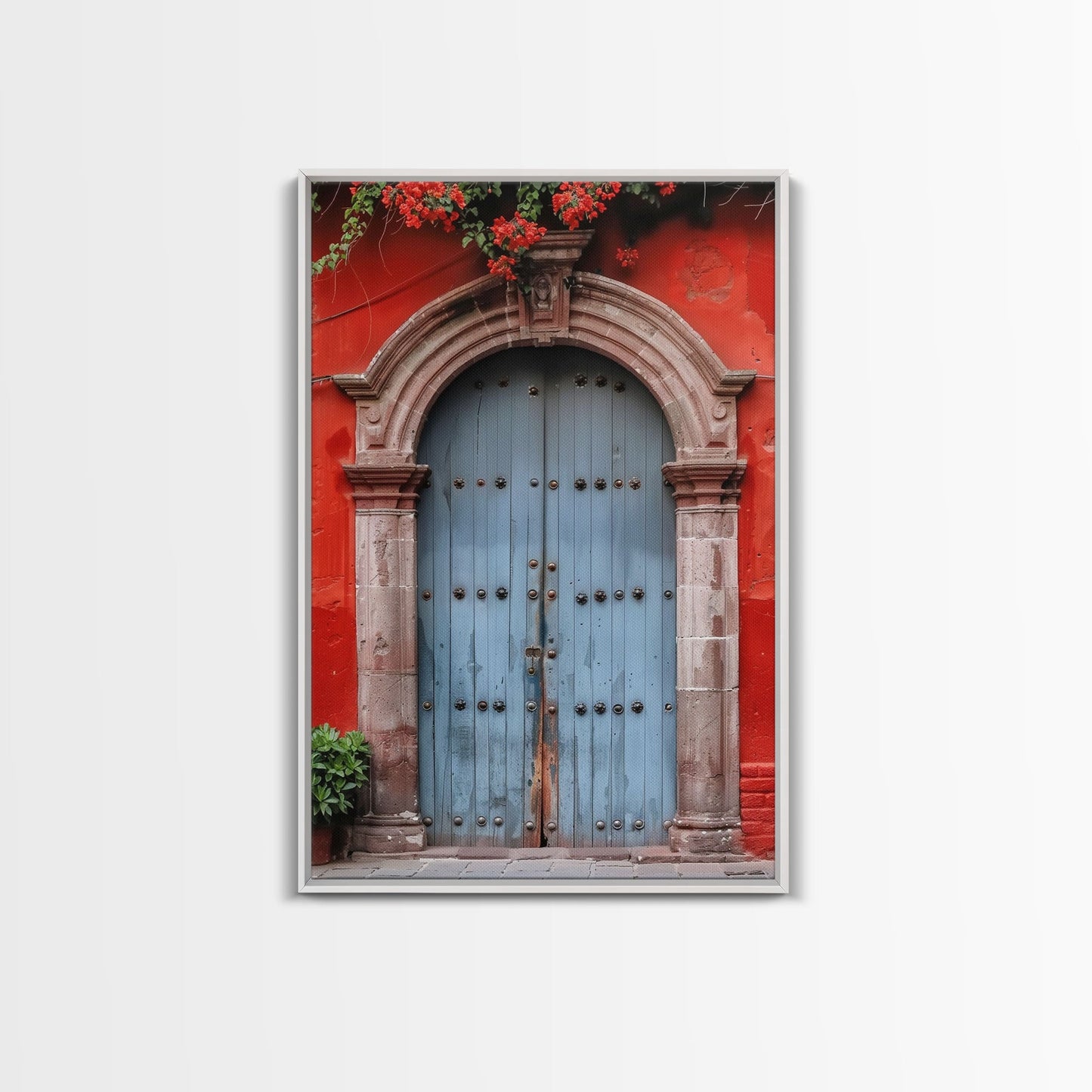 Change1 Indian Wall Art, Colorful Indian Doors, Framed Canvas Print, Painting Print, Traditional Hindu Architecture, Ready To Hang
