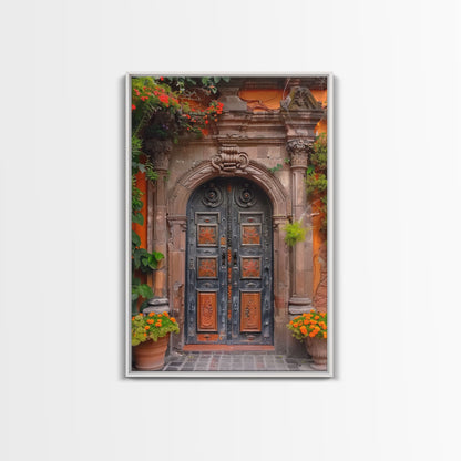 Change2 Indian Wall Art, Colorful Indian Doors, Framed Canvas Print, Painting Print, Traditional Hindu Architecture, Ready To Hang