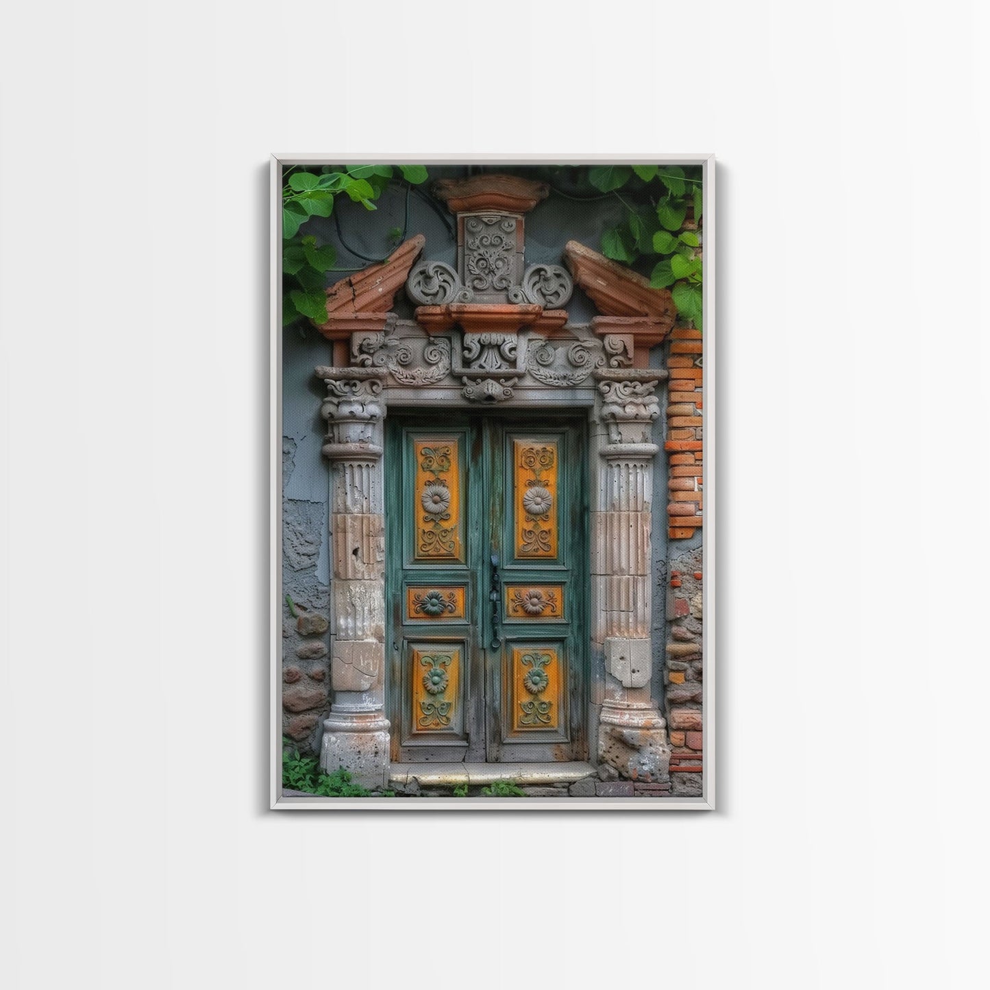 Change223 Colorful Indian Architecture Canvas Print, Traditional Art if India, Photography Print, Indian Wall Art, Living Room Decor