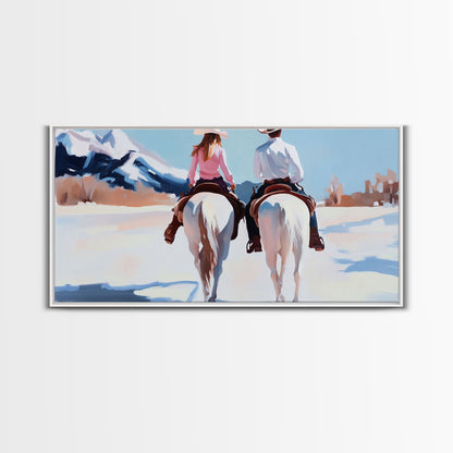 Portrait of cowboy amidst corn stalks, sunset skies, Framed Canvas Print, bold western art, autumn harvest season wall piece, fall farmhouse