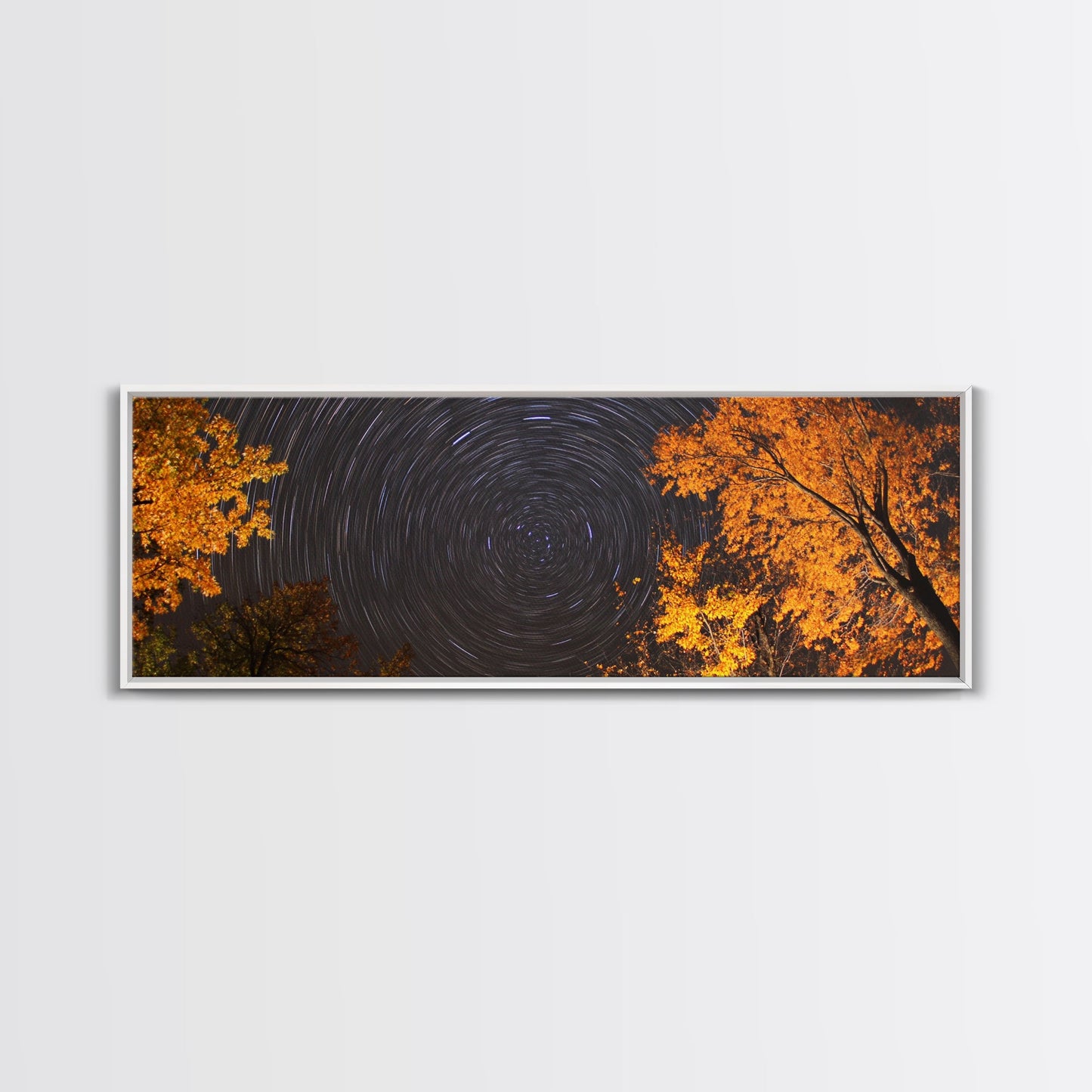 Time Lapse Photography Style Print, Panoramic Wall Art, Starry Night Sky Photo Print