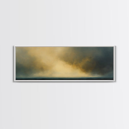 The Storm Rolls In - Framed Canvas Print - Dark and Moody Home Decor - Wood Framed Boho Style Wall Art