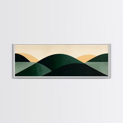 Abstract Mid-Century Modern Geometric Shapes Wall Art, Framed Canvas Print, Mid Century Modern Home Decor, Above Sofa or Bed Boho Art