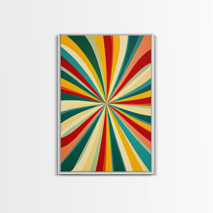 MCM Style Abstract Art - "The Tunnel" - Mid-Century Modern Wall Art, Large Wood Framed Wall Art with Midcentury Modern Style, Boho Decor