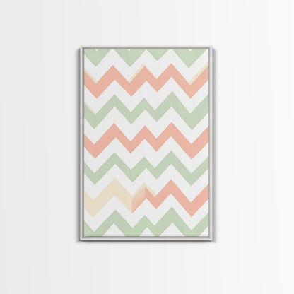 Pastel Chevron Zig Zag Pattern Wall Art, Mid Century Modern Boho Style Home Decor, Living Room Wall Hanging