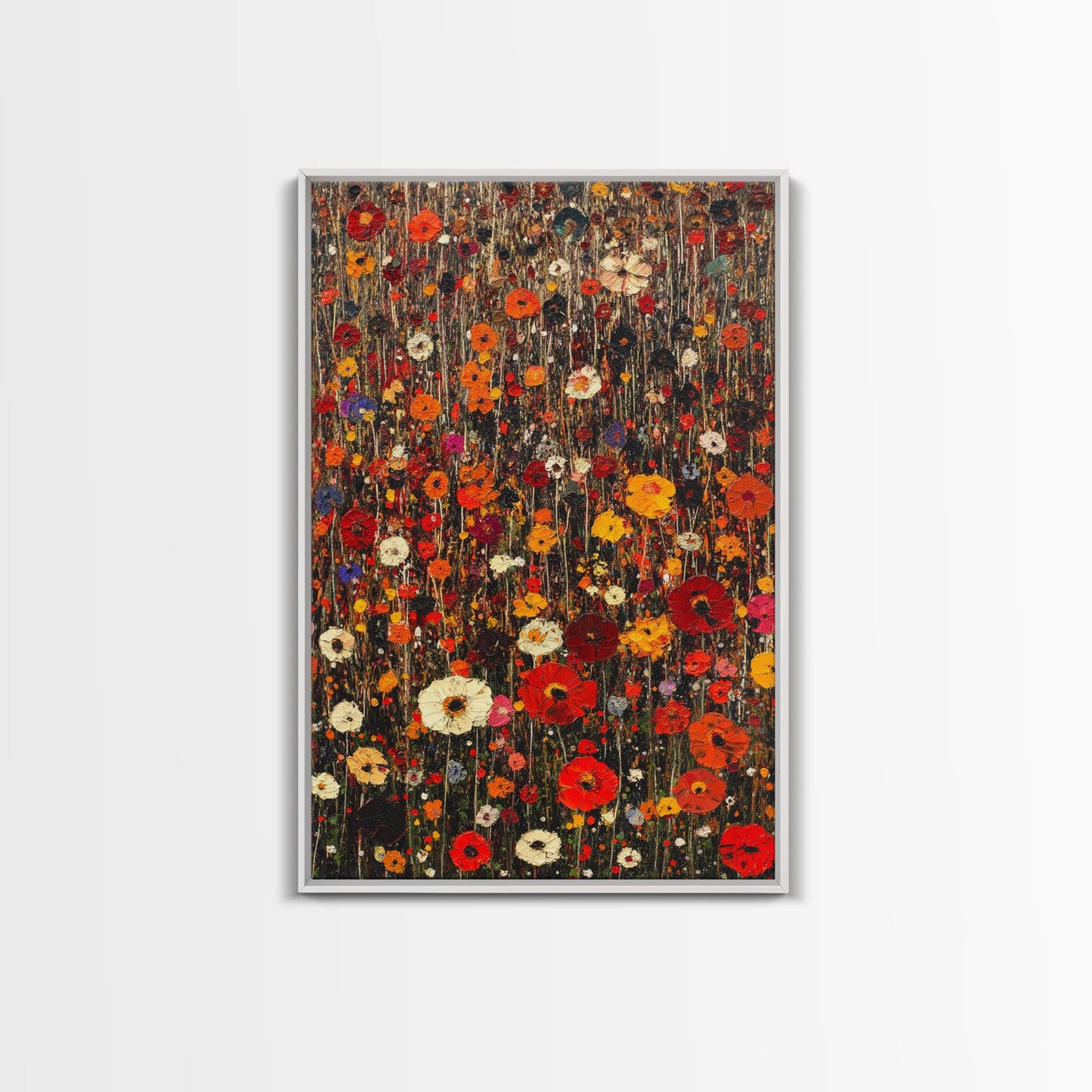 Muted Flower Print, Canvas Print With Wood Frame Boho Home Decor, Flower Art, Kitchen Art Print, Gift For Mom, Living Room Wall Decor