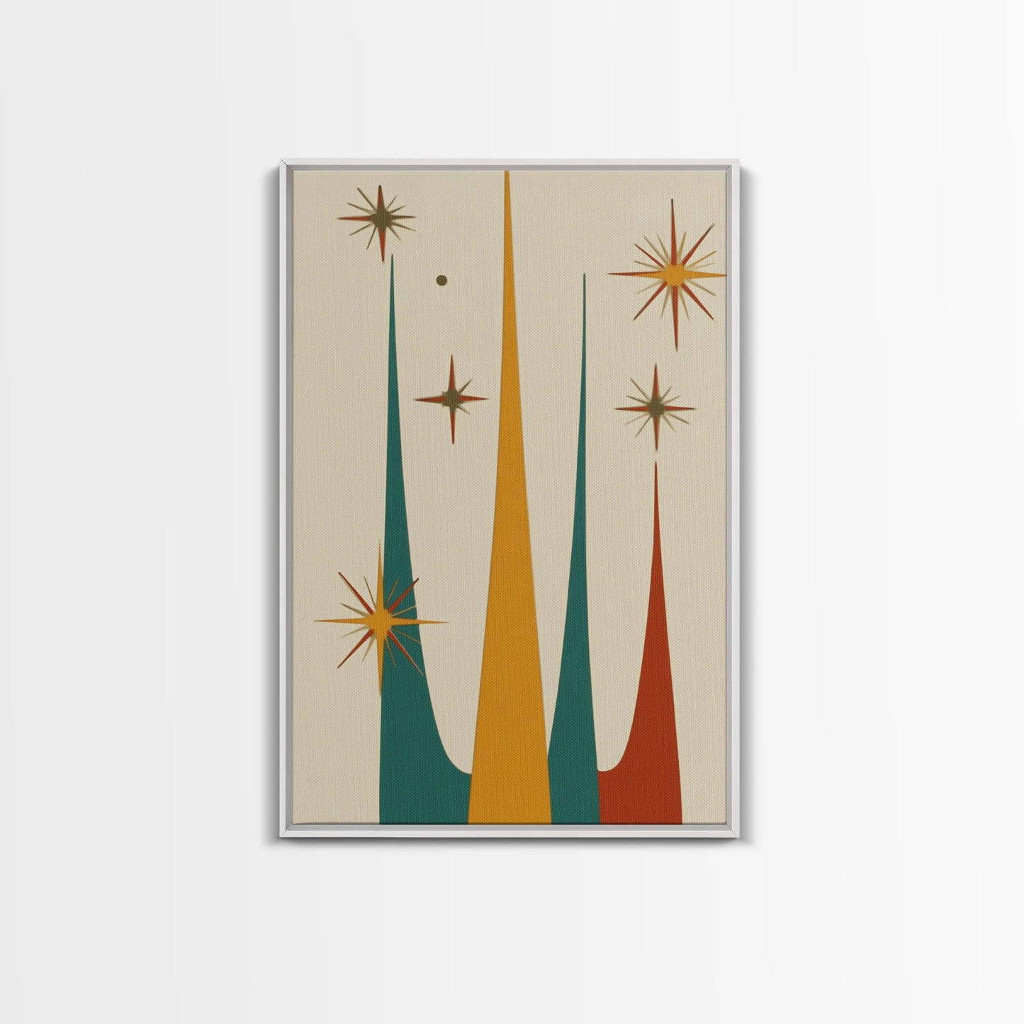 Retro Mid Century Modern Star Burst, 1950s Style Wall Art, Canvas Print, Star Burst Canvas, Retro Home Decor, Starburst Wall Art