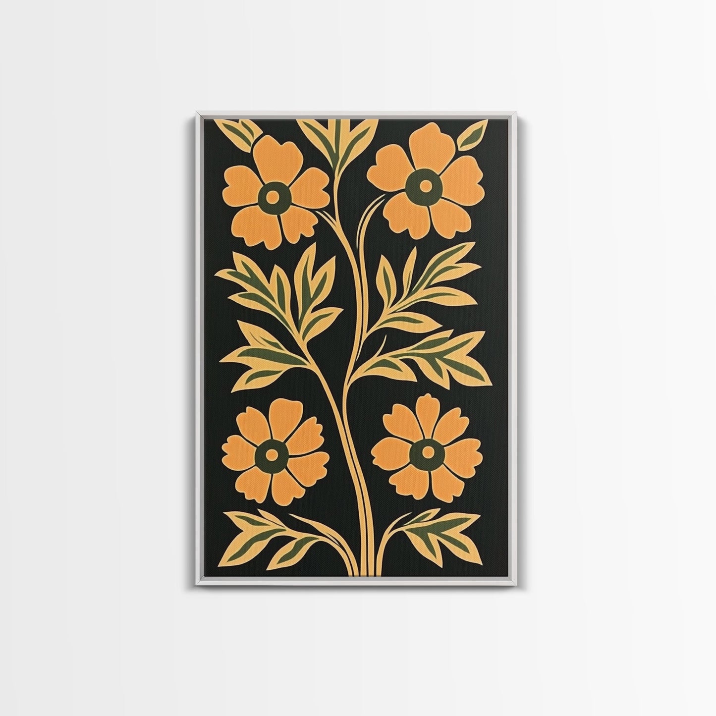 Framed Canvas Print Wall Art Boho Floral Print, Botanical Wall Art, Flower Market Poster, Minimalist Home Decor, Modern Farmhouse Art