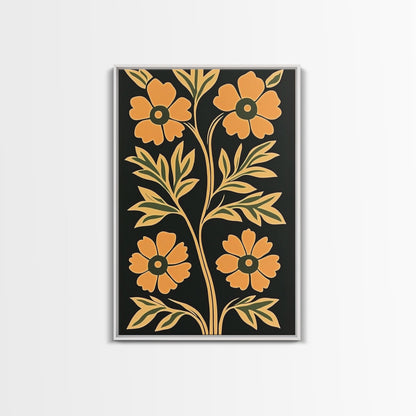 Framed Canvas Print Wall Art Boho Floral Print, Botanical Wall Art, Flower Market Poster, Minimalist Home Decor, Modern Farmhouse Art