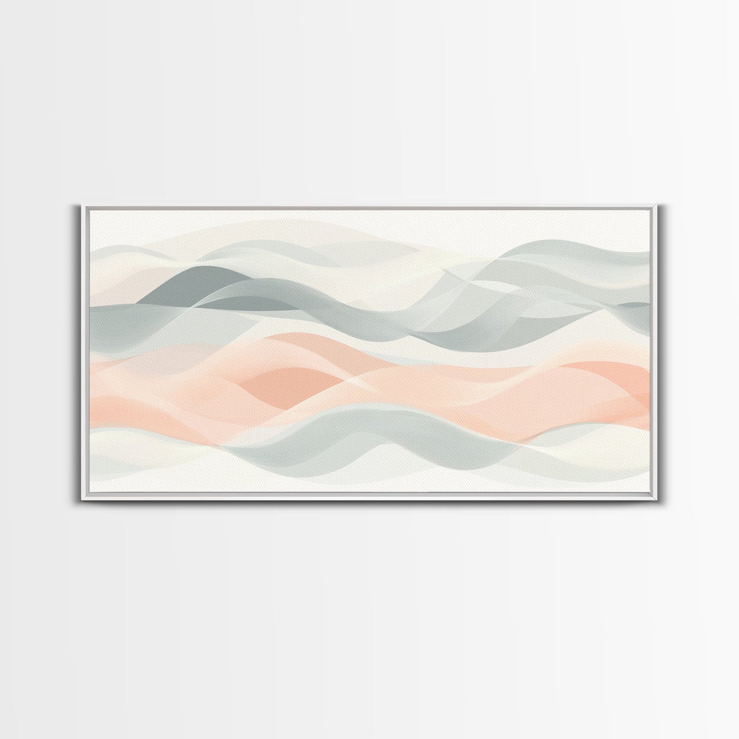 Retro Wall Art MCM Inspired Abstract Art, Mid-Century Modern Art, Retro Geometric Art, Ocean Waves, Modern Abstract Pastel Painting