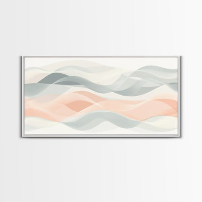 Retro Wall Art MCM Inspired Abstract Art, Mid-Century Modern Art, Retro Geometric Art, Ocean Waves, Modern Abstract Pastel Painting