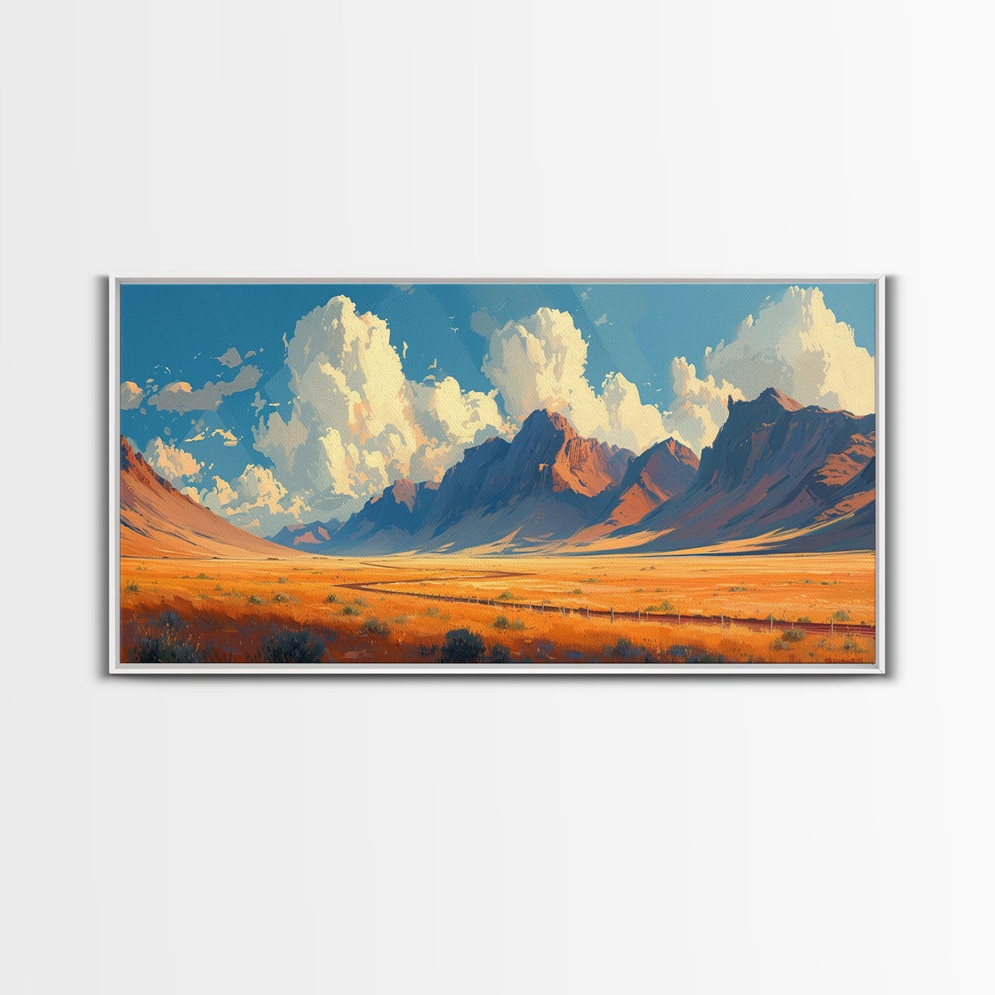 Southwestern Wall Decor | Western Wall Art | Retro Landscape Painting | Canvas Print | Retro Wall Hanging | American Western Arizona Art