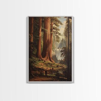 The Redwoods of California, Ancient California Canvas Print, Fantasy Decor, California Wall Art, Tall Redwood Trees Painting