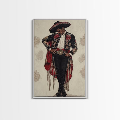 The Matador Oil Painting Canvas Print, Chicano Wall Art, Mexicano Decor, Mexican Inspired Wall Art