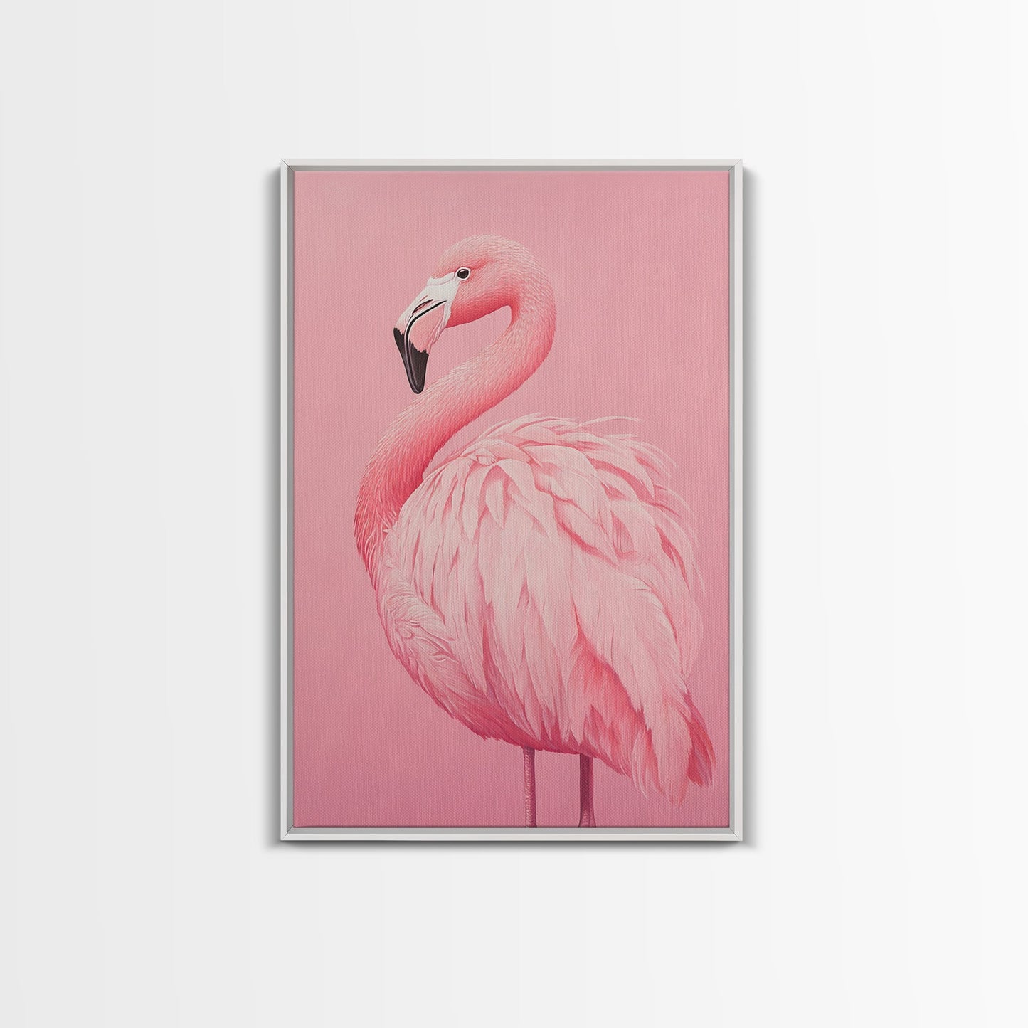 Pink Flamingo Painting Canvas Print, Flamingo Wall Art, Animals home Decor, Preppy Decor, Preppy Dorm Room Art, Preppy Decor, Girl Gift