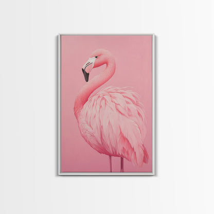 Pink Flamingo Painting Canvas Print, Flamingo Wall Art, Animals home Decor, Preppy Decor, Preppy Dorm Room Art, Preppy Decor, Girl Gift