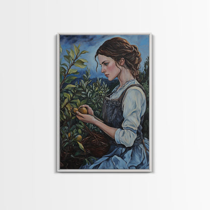 Woman In Garden Painting Print, Victorian Woman Portrait Painting Print, Lady In The Garden, Traditional Wall Art