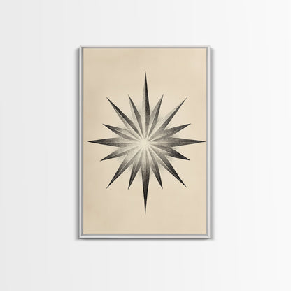 The North Star Canvas Print - Framed Canvas - Minimalist Christmas Art - Boho Christmas Art - Rustic Christmas Art