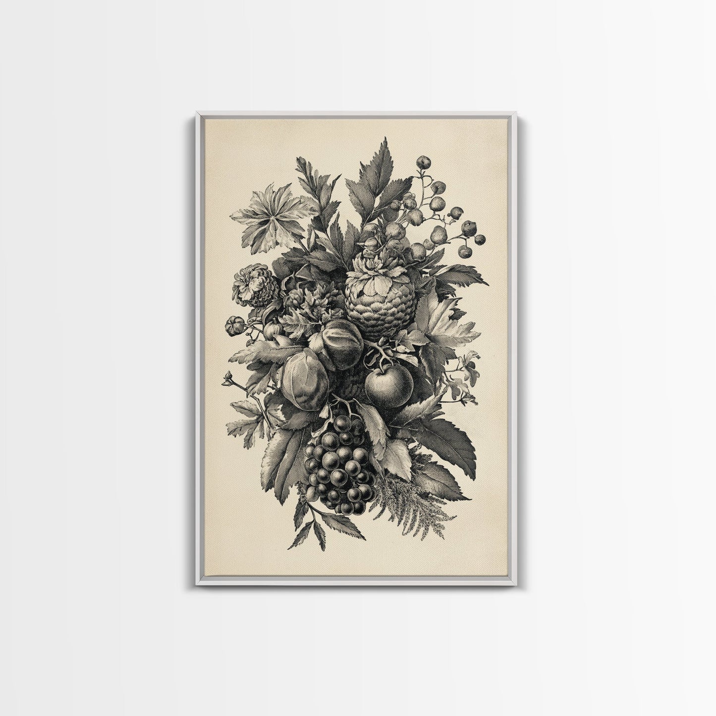 Vintage Christmas Wall Art Canvas Print - Framed Canvas - Minimalist Christmas Art - Boho Christmas Art - Rustic Christmas Art