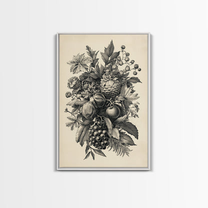 Vintage Christmas Wall Art Canvas Print - Framed Canvas - Minimalist Christmas Art - Boho Christmas Art - Rustic Christmas Art