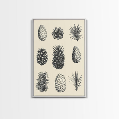 Christmas Pine Cones Canvas Print - Framed Canvas - Minimalist Christmas Art - Boho Christmas Art - Rustic Christmas Art - Pinecone Painting