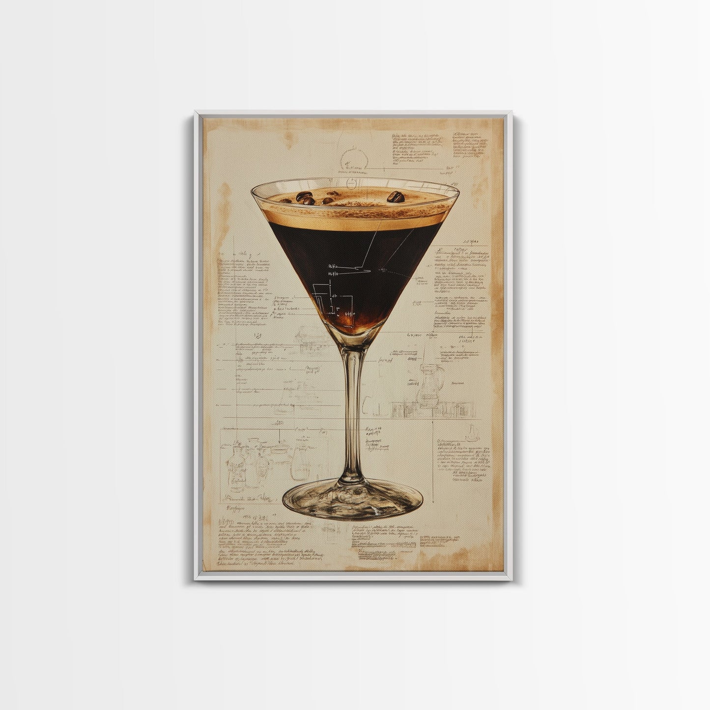 Espresso Martini Wall Art Canvas Print, Cocktail Painting, Cocktail Decor, Bar Decor, Bar Cart Art, Home Bar Wall Art, Kitchen Wall Art