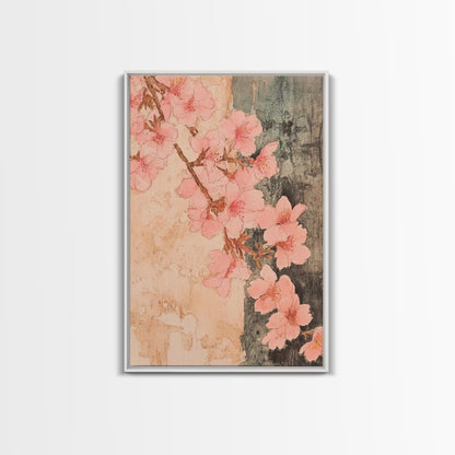 Skaura Tree Canvas Wall Art, Sakura Cherry Blossoms Canvas Print Ready To Hang, Japanese Style Art, Cherry Blossom Painting