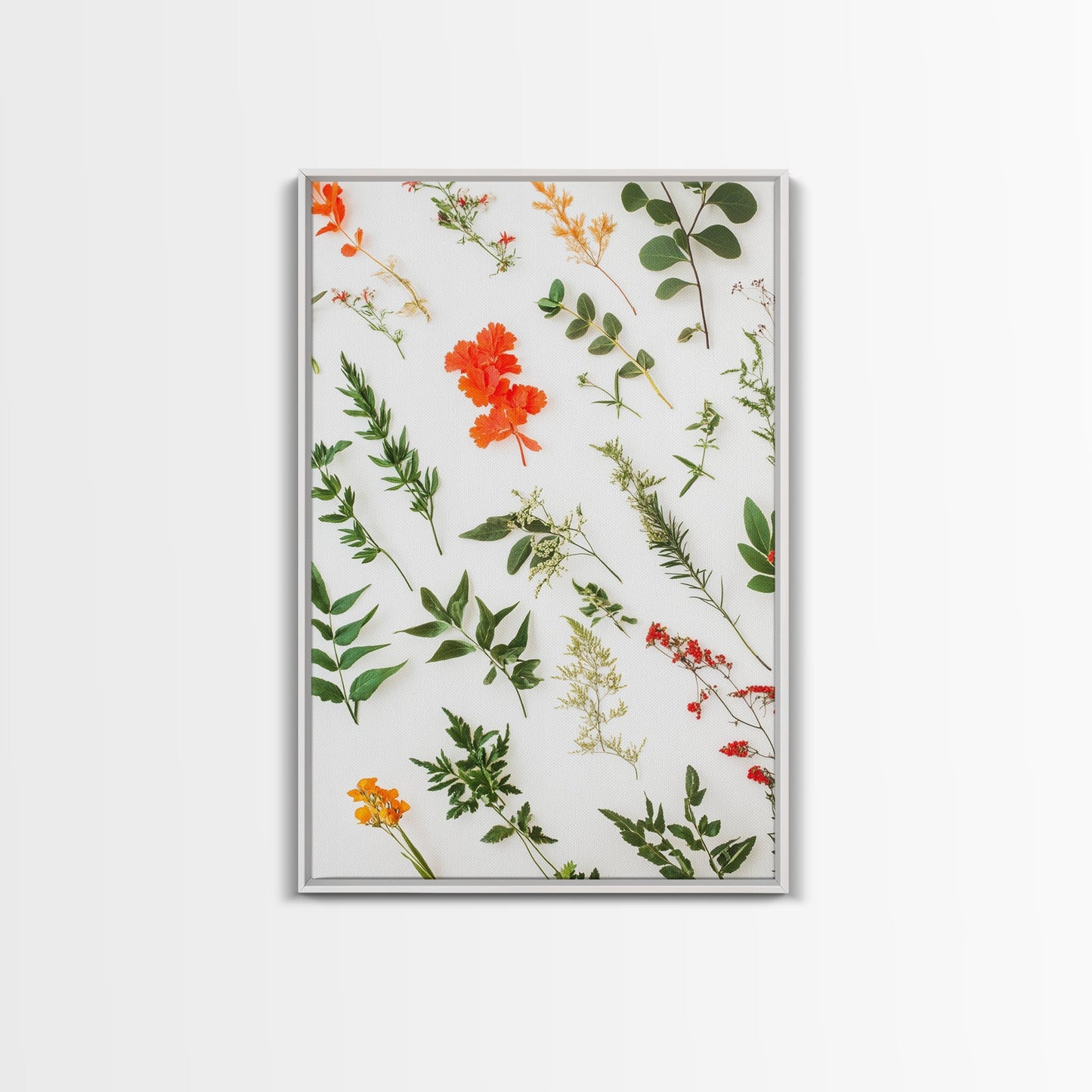 Boho Floral Botanical Wall Art Canvas Print, Minimalist Modern Farmhouse Home Decor, Living Room Wall Art, Bedroom Decor, Flower Print