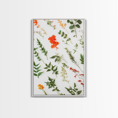 Boho Floral Botanical Wall Art Canvas Print, Minimalist Modern Farmhouse Home Decor, Living Room Wall Art, Bedroom Decor, Flower Print
