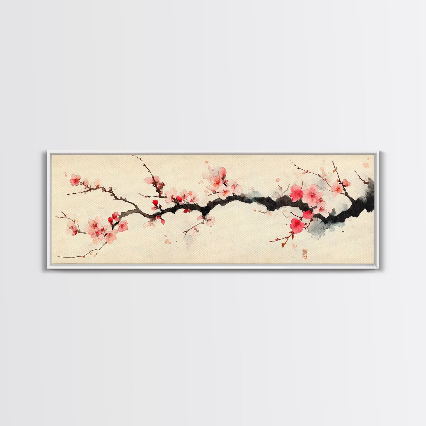 Japanese Wall Decor Landscape Print - Cherry Blossoms Painting - Japanese Minimalism Wall Art - Floral Home Decor - Flower Painting