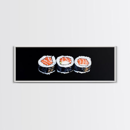 Abstract Sushi Painting Print, Food Art, Framed Canvas Print, Kitchen Decor, Minimalist Kitchen Wall Art, Kitchen Painting, Wall Art For Kitchen