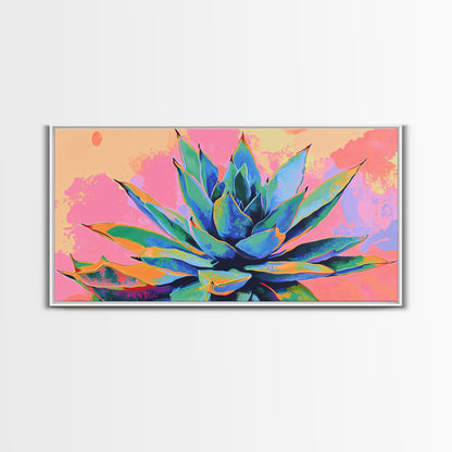Blue Agave Wall Art Framed Canvas Print | Mexicano Art | Pueblo Style Southwestern Art | Arizona Art | Mexicano Wall Art | Agave Painting