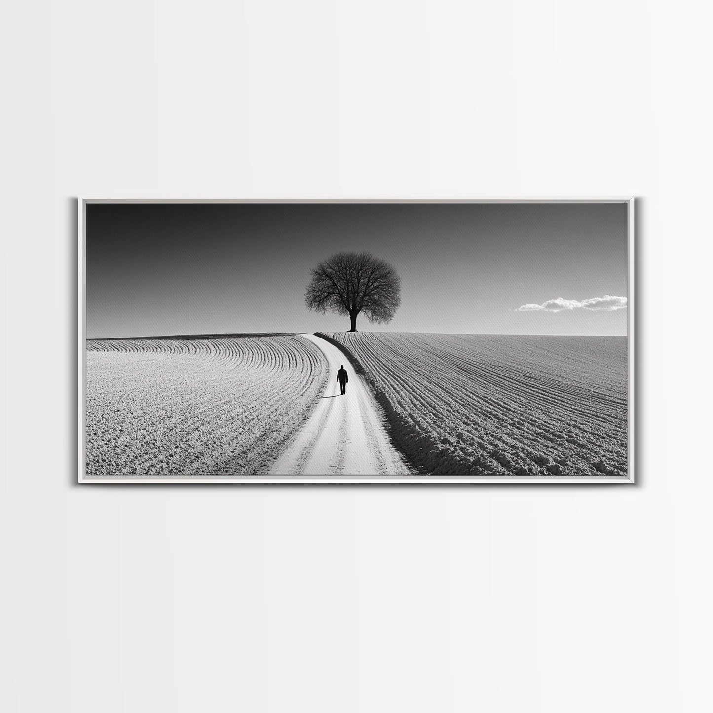 Black and White Photography Style Print - Framed Canvas Print - Subdued Home Decor - Ready to Hang Wall Art - Centerpiece Wall Art